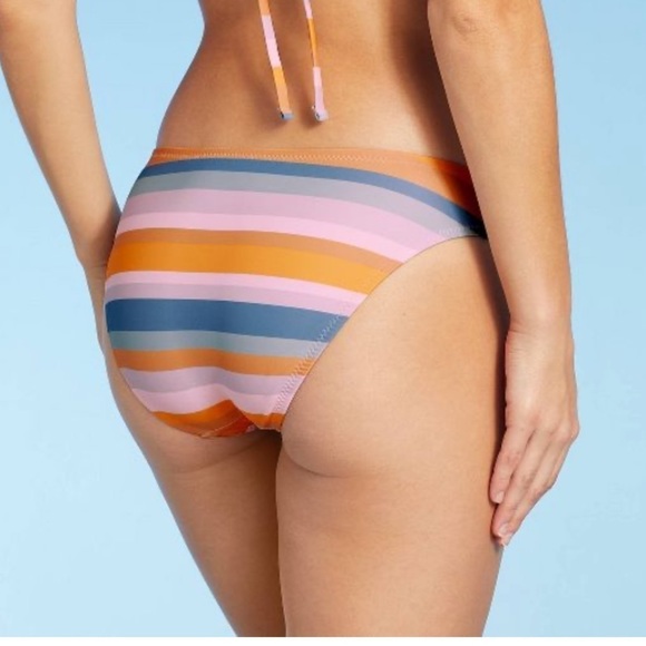 WOMEN'S Hipster Bikini Bottom - Shade & Shore Multi color Stripe new - Picture 2 of 4